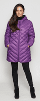 Womens Purple Feather Down Ultra Light Quilted Coat db724